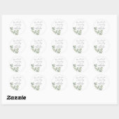 Sticker Rond Modern Eucalyptus Wedding Favor (Feuille)