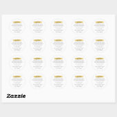 Sticker Rond Modern Gold Brush Stroke Bakery Ingredient Product (Feuille)