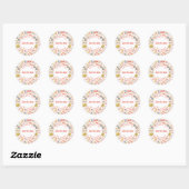 Sticker Rond Modern Graphic Butterfly Pattern Save the Date (Feuille)