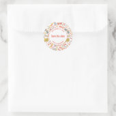Sticker Rond Modern Graphic Butterfly Pattern Save the Date (Sac)