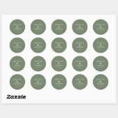 Sticker Rond Modern Green Calligraphy (Feuille)