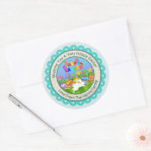 Sticker Rond Modern Happy Easter Bunny I 3D Easter Egg Design (Enveloppe)