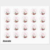 Sticker Rond Modern HAPPY HOLIDAYS Red Bow Adresse de retour (Feuille)