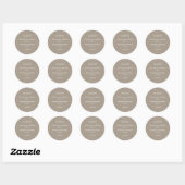 Sticker Rond Modern light brown minimalist wedding (Feuille)