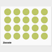 Sticker Rond Modern Lime Green Custom Names Wedding (Feuille)