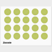 Sticker Rond Modern Lime Green "Thank You" Custom Wedding (Feuille)