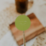 Sticker Rond Modern Lime Green "Thank You" Custom Wedding<br><div class="desc">Modern Lime Green "Thank You" Custom Wedding Classic Round Sticker. Personalize this minimalistic bright green and white wedding sticker with bride and groom names,  and your wedding date.</div>