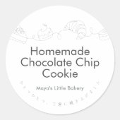 Sticker Rond Modern Line Art Bakery Product Name (Devant)