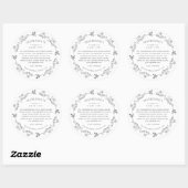Sticker Rond Modern Line Art Floral Wreath Ingredients Labels (Feuille)