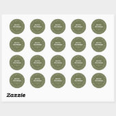 Sticker Rond Modern Merry Christmas Holiday Green (Feuille)