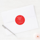 Sticker Rond Modern Merry Christmas memory red (Enveloppe)
