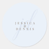Sticker Rond Modern Minimal Elegant Script Monogram Wedding (Devant)