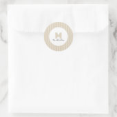 Sticker Rond Modern Minimal Gold Stripes Monogram (Sac)