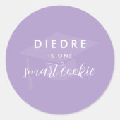 Sticker Rond Modern Minimal One Smart Cookie Graduation Party (Devant)