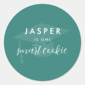 Sticker Rond Modern Minimal One Smart Cookie Graduation Party (Devant)