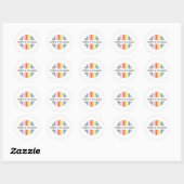 Sticker Rond MODERN MINIMAL stripe logo rainbow pride LGBTQ (Feuille)