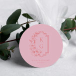 Sticker Rond Modern Minimal | Wedding Monogram<br><div class="desc">Add a special touch to envelopes, goodie bags, handmade treats, and more with our elegant wedding monogram stickers. Botanical Crest monogram wedding collection. Can be customized to any color combo. Less can be more. This is the inspiration behind this modern, minimalist collection. Featuring trendy fonts and layouts in minimal modern...</div>