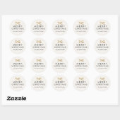 Sticker Rond Modern Minimalist Bow Faux Foil Christmas (Feuille)