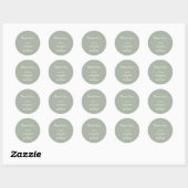 Sticker Rond Modern Minimalist Wedding | Sage Green Timeless (Feuille)