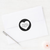 Sticker Rond Modern Minimalist White Heart Adresse de retour (Enveloppe)