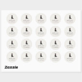 Sticker Rond Modern Neutral Cat Groomer Logo Classic (Feuille)
