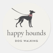 Sticker Rond Modern Neutral Dog Walker Logo (Devant)