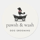 Sticker Rond Modern Neutral Mobile Dog Groomer Logo  (Devant)