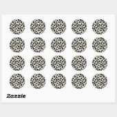 Sticker Rond Modern Noir Geometric & Gold Splatter (Feuille)
