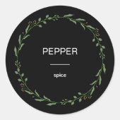 Sticker Rond Modern Personalized Spice Jars Labels Name White (Devant)