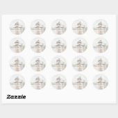 Sticker Rond Modern Photo Wedding (Feuille)