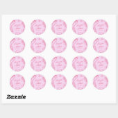 Sticker Rond Modern Pink & Red Wedding sketch Favor (Feuille)
