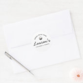 Sticker Rond Modern Retro Baked with Love Cupcakes (Enveloppe)
