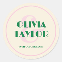 Modern Retro Striped Wedding Invitation