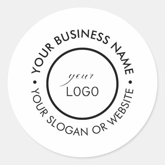 Sticker Rond Modern Round Company Custom Logo Slogan (Devant)
