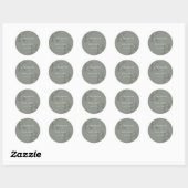 Sticker Rond Modern Sage Green Monogram Minimalist Wedding (Feuille)