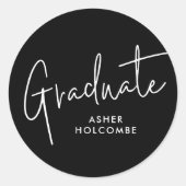 Sticker Rond Modern Script Graduate Simple Graduation (Devant)