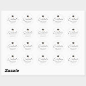 Sticker Rond Modern Script Graduation Address Envelope Seal (Feuille)