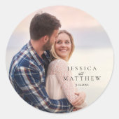 Sticker Rond Modern Stylish Photo Wedding  (Devant)