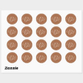 Sticker Rond Modern Terracotta Joyeuse Holiday Adresse de retou (Feuille)