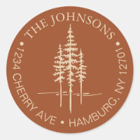 Modern Tree Forest Rustic Mariage Adresse de retou