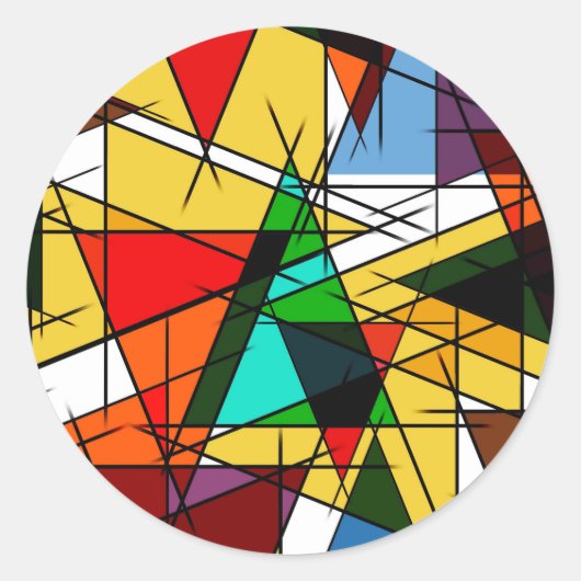 Sticker Rond Modern Triangle Colorful Geometric  (Devant)