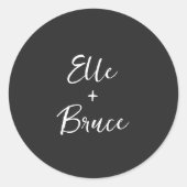 Sticker Rond Modern Typography Minimalist Wedding (Devant)