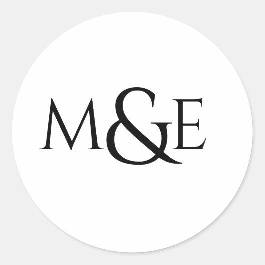 Sticker Rond Modern Wedding Monogram (Devant)