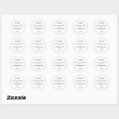 Sticker Rond Modern white black minimalist wedding (Feuille)