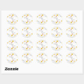 Sticker Rond Modern wildflowers spring wedding (Feuille)