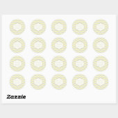Sticker Rond Modern yellow, grey, ivory chevron pattern custom (Feuille)