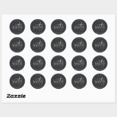 Sticker Rond Moderne 60e anniversaire simple élégant script élé (Feuille)