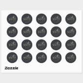 Sticker Rond Moderne 60e anniversaire simple élégant script élé (Feuille)