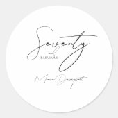 Sticker Rond Moderne 70 ans et Incroyable Fête d'anniversaire d (Devant)