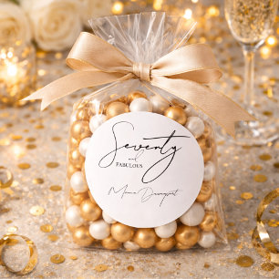 Sticker Rond Moderne 70 ans et Incroyable Fête d'anniversaire d